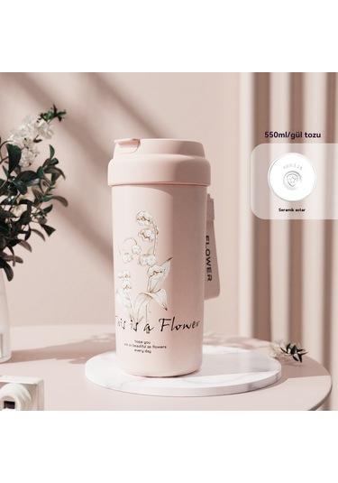 Kahve Fincanı Seramik Astar Hafif Lüks Yüksek Değerli İns Kızlar Taşınabilir 316 Paslanmaz Çelik Araba Termos Bardaklar Toptan 320 Seramik Safra Tozu