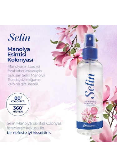 Selin Limon Kolonyası 900 ML + Manolya Esintisi Sprey Kolonya 100 ML
