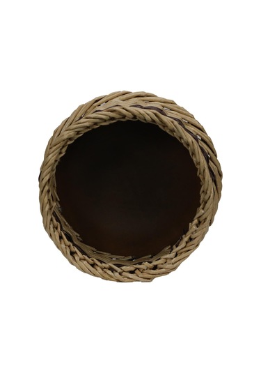 E38 El İşçiliği Kağıt İp Sepet Örgü 18 18 Cm - 6178 Karışık
