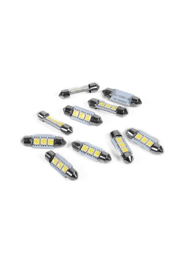Shineyee 10 Adet 36mm 5050 3 Led Oto Okuma Işığı - Beyaz Işık, 12v, 50.000 Saat Ömür, Kolay Kurulum