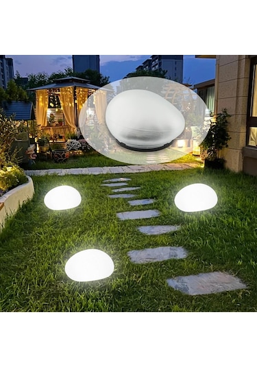 Suntek Çim Yürüyüş Yolu Bahçe İçin Çakıl Şeklinde Beyaz Işık