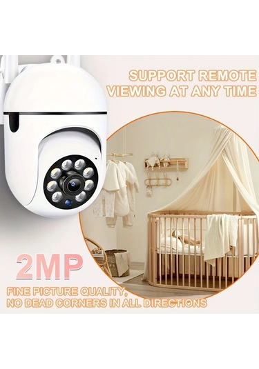 Xuweiwei 1080p Hd Kablosuz Wifi Güvenlik Kamerası White Pan Tilt Zoom Gece Görüşü İki Yönlü Ses Akıllı Hareket Takibi Ev İçi Kullanım