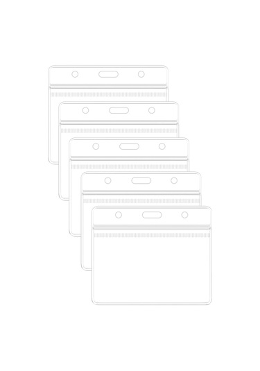Fosenze Pvc Su Geçirmez Kimlik Kart Koruması, 5 Adet, 3x4 İnç, Şeffaf Kart Kılıfı Diğer