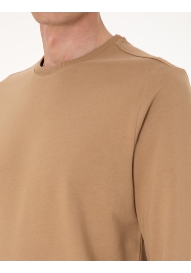 Pierre Cardin Erkek Açık Kahverengi Sweatshirt 50314054-vr002 Açık Kahverengi