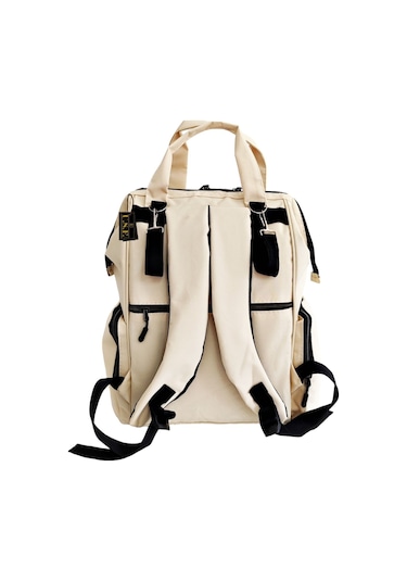 Bebek Bakım Çantası Organizatör Fonksiyonel Lüx Anne Bebek Bakım Sırt Çantası Lale Krem