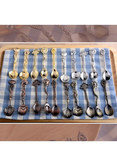 Honmex 5'li Bakır Renkli Kahve Kaşığı Seti - Çay Ve Tatlı Karıştırıcı, Dekoratif Servis Örgücükleri, Alüminyum Allyuminyum Malzeme Diğer