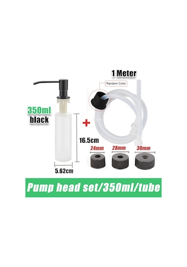 Set 3-siyah-350ml-mutfak Lavabo Sıvı Sabunluk Pompaları Paslanmaz Çelik Kafa Lavabo El Losyonu Sabunluklar Tüp Hortum Şişe Aksesuarları İle