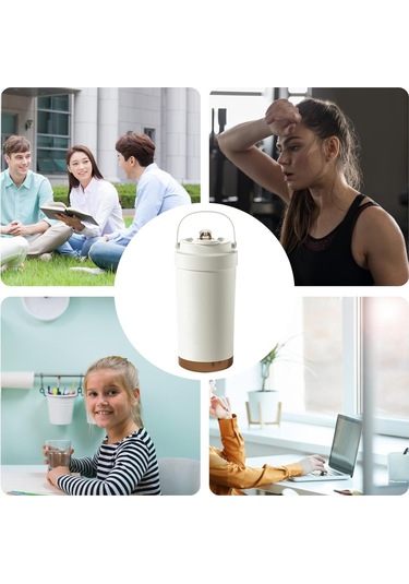 Skycity 500ml Seramik Termos Bardak: Sıcak/sojuk Saklama, Damlacık Önleme, Dışarda, Ofiste Ve Seyahatte Kullanım İçin Taşınabilir Kupa Beyaz