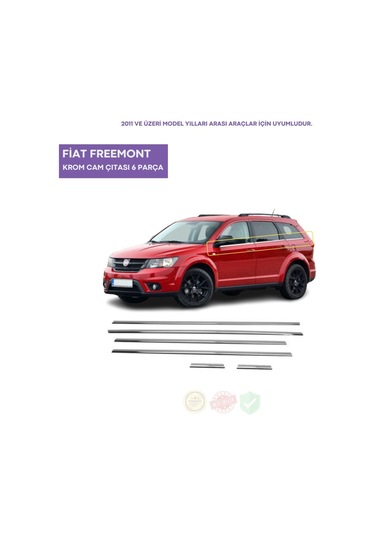 Fiat Freemont Krom Cam Çıtası 6 Parça 2011 Ve Üzeri Paslanmaz Çelik