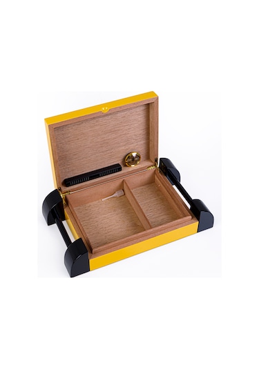 Cohiba Sarı Nokta Desenli Sedir Humidor Puro Kutusu