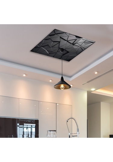 Cam Avize Göbeği | Antrasit Kristal | 50Cm X 50Cm Antrasit