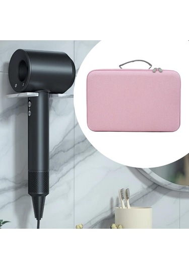 Trendooze Saç Kurutma Makinesi İçin Seyahat Çantası Pembe Düzenleyici Pembe