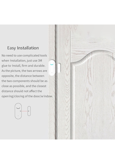 Ximistore9 Akıllı Wifi Kapı/pencere Alarmı - Google Home Uyumlu - Uzaktan Kontrol