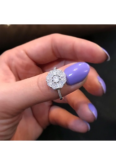 Stela Çiçek Baget Gümüş Yüzük