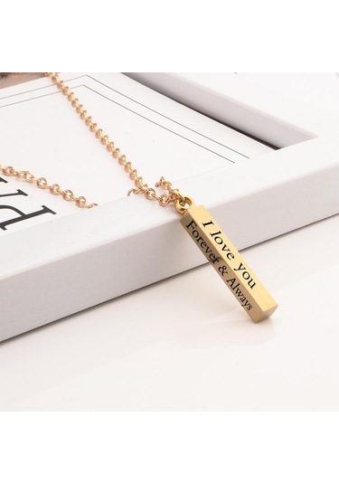 Paslanmaz Çelik Kolye Kolye Dilek Ayağı Siyah Gümüş Sütun Kolye Çiftler İçin Sevgililer Günü Hediyesi Siyah