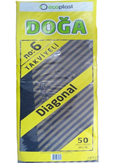 Naksan 60X70 Siyah Çizgili Takviyeli Poşet 50 Li No 6
