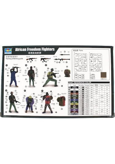 Trumpeter 00438 1/35 Ölçek, Afrikalı Özgürlük Savaşçısı Figürleri Plastik Model Kiti-55745