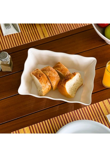 Alezy 556 Göreme Melamin Termostar Lagün Ekmeklik 26x20 Cm Beyaz