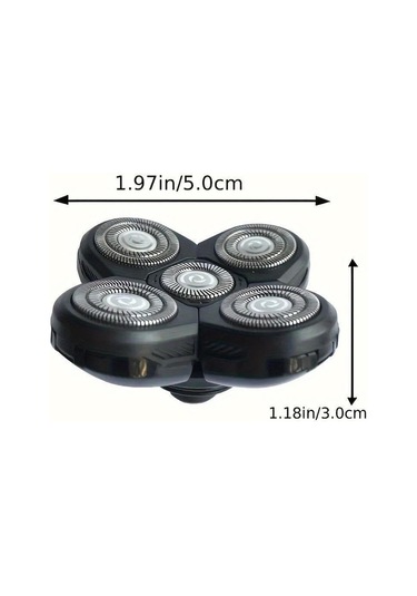 1pc Kafa Tıraş Makinesi Yedek Kafaları, Erkekler İçin 5 Kafa Bıçaksız Elektrikli Yedek Kafa
