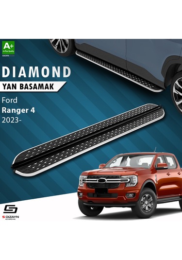 S-dizayn Ford Ranger 4 Diamond Krom Yan Basamak 203 Cm 2023 Üzeri A+ Kalite