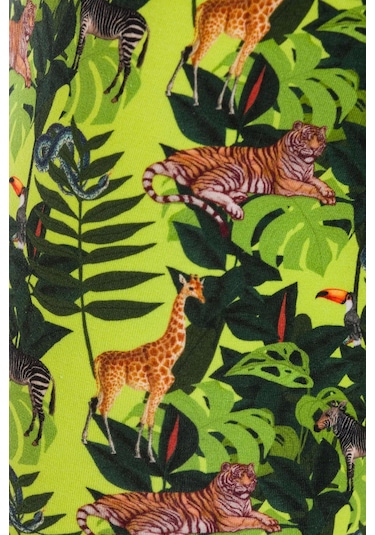 Farm Animals Tropical Desenli Boxer Yeşil