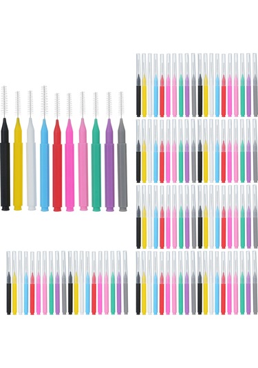 Tenfowee Diş Arası Temizleme Fırçası Seti - 100 Adet Yumuşak Kıllı, 10 Renk Seçeneği, Taşınabilir Ve Pratik