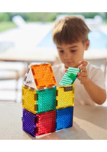 Cleverclixx Brick Tiles Pack Manyetik Bloklar, Intense 16 Parça