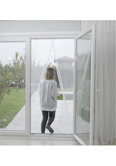 Mıknatıslı Kapı Sinekliği 90x210 Cm Cırtbantlı 90 X 210 Mıknatıslı Tül