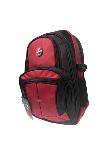 Su Geçirmez Kalın Ortopedik Çok Bölmeli Laptop Okul Gezi Seyahat Kamp Sırt Çantası Büyük 30x47cm Kırmızı