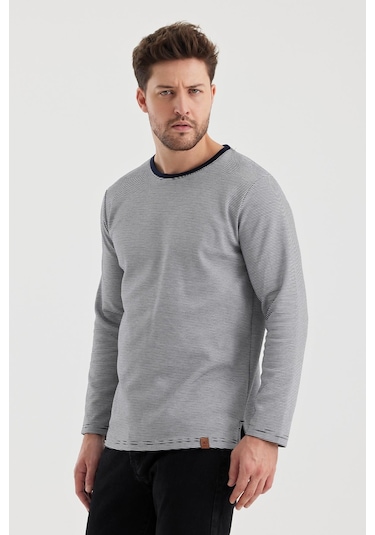 Alexander Gardi Alexandergardı Desenlı Yırtmaçlı Regular Fit Sweatshırt E22-751 00 001