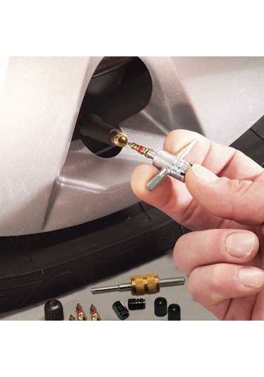 Mufunye Valf Göbeği Sökücü Onarım Aleti Kiti Çift Ve Tek Kafalı Valf Göbeği Sökücü , 33 Parça