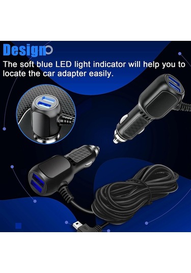 Araç Kamerası Araç Şarj Cihazı 12v - 24v 3.5a 3.5m Dvr Şarj Kablosu Straight Mini Usb
