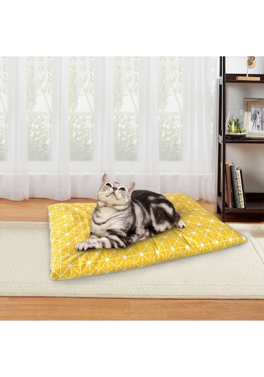 Sunskyy Sunskyy Kış Kalın Sıcak Pet Uyku Mat Kedi Köpek Uyku Yatağı, Boyut: L Gri Diğer