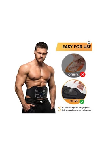 Yuntech01 Evde Kullanan Ems Nabızlı Karın Kasları Geliştirici, Şarj Edilebilir Masaj Kemer, Siyah, L/xl Siyah