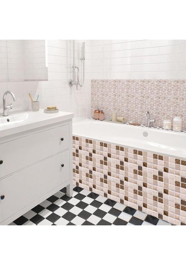 10 Adet Kiremit Etiket Üç Boyutlu Su Geçirmez Kendinden Yapışkanlı Dekoratif Dıy İşaretli Desen Duvar Çıkartma Ev Kaynağı 10cm Diğer