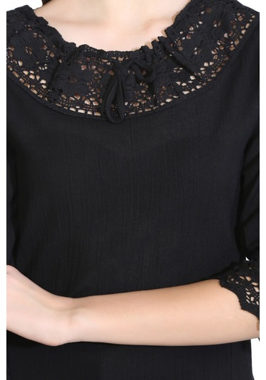 Zehra Şile Bezi Bluz Siyah Syh