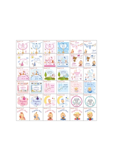 Famous Bebek Şekeri Magnet Bebek Mevlüt Hediyelik Isimli Kapak Açacak  (239797738)