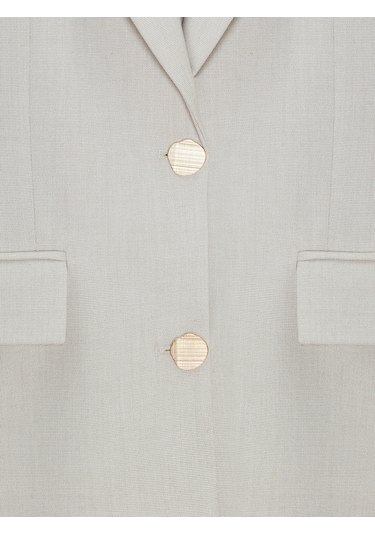 Dilvin 60787 Altın Düğmeli Blazer-taş Taş