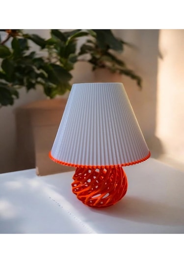 Twister Model Özel Tasarım Masa Lambası Ve Abajur - Kırmızı Çok Renkli