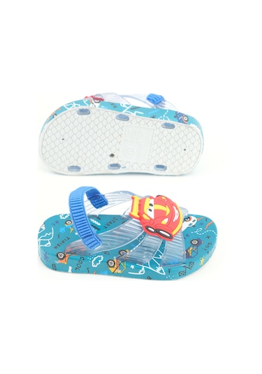 Gezer Yazlık Lastikli Islak Zemine Uygun Günlük Havuz Plaj Erkek Bebek Terlik-Sandalet - Mavi GT6YBE.15135.00.022.B71