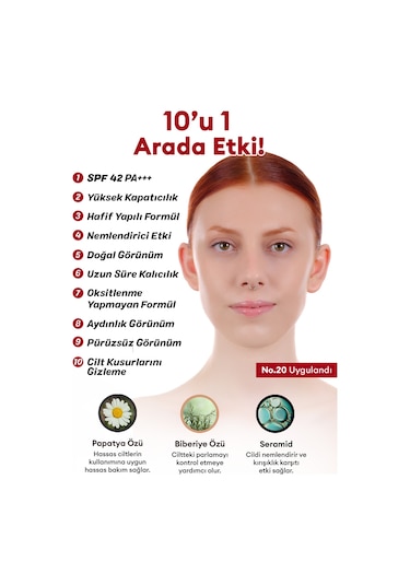 Mükemmel Kapatıcılık Sunan Çok Fonksiyonlu M Perfect Cover Bb Cream Ex Spf42 Pa+++ No.20 20ml