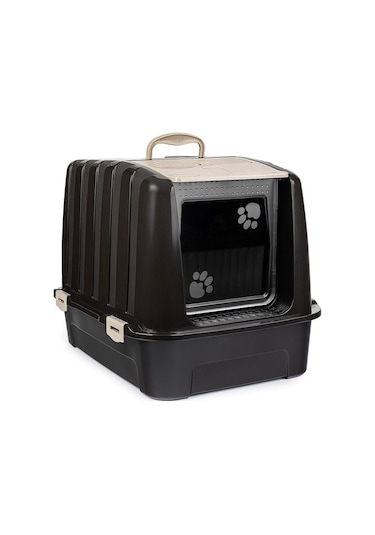 Pribor Hz-335 Kedi Köpek Evcil Hayvan Tuvaleti Büyük Boy Siyah Bej