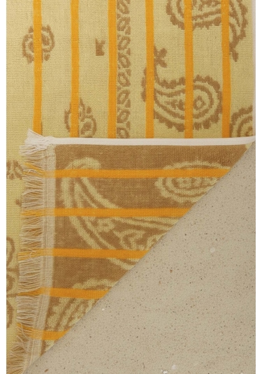 Sarı Retro %100 Pamuklu Plaj Havlusu 70x140 Cm