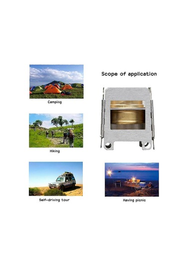 Taşınabilir Paslanmaz Çelik Hafif Katlanır Odun Sobası Cep Ocağı Açık Hava Kamp Piknik Sırt Çantası Soba Yedek Alkol Brülörü İle Çok Renkli