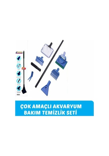 Akvaryum Cam Temizleyici Bakım Seti- Akvaryum Cam Sileceği Kepçe
