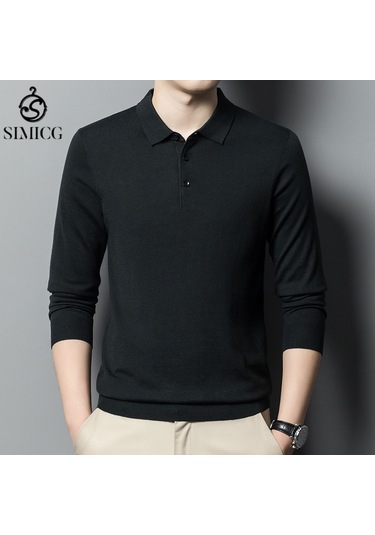 Yeni Erkek Düz İnce Yün Kazak Yeşil Yeşil