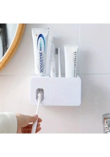 Trendooze Gaojunshop01 Koyu Mavi Hijyenik Diş Macunu Dispanseri Ve Askılık Koyu Mavi