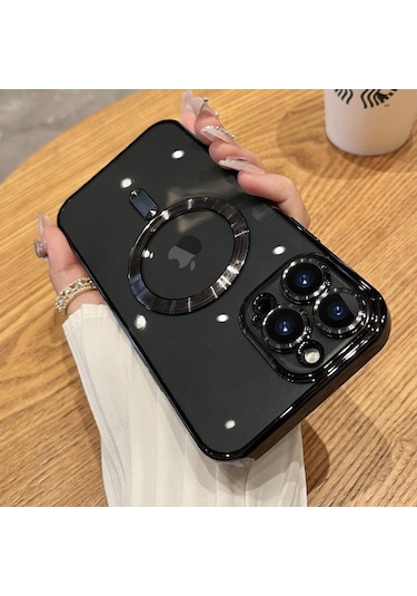 iPhone Uyumlu 14 PRO MAX Kılıf Kamera Lens Korumalı Renkli Magsafe Şeffaf Silikon