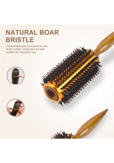 Xurunkeji Düz Twill Saç Tarağı Doğal Domuz Kılı Rulo Fırça Yuvarlak Namlu Üfleme Kıvırma Dıy Kuaförlük Şekillendirme Aracı
