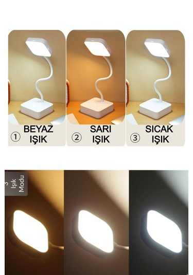 Petrıx 1954 Şarjlı Dımerlı 20 Led 3 Renk Masa Lambası Yeşil